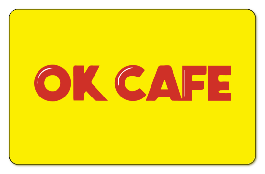 ok cafe on yellow background